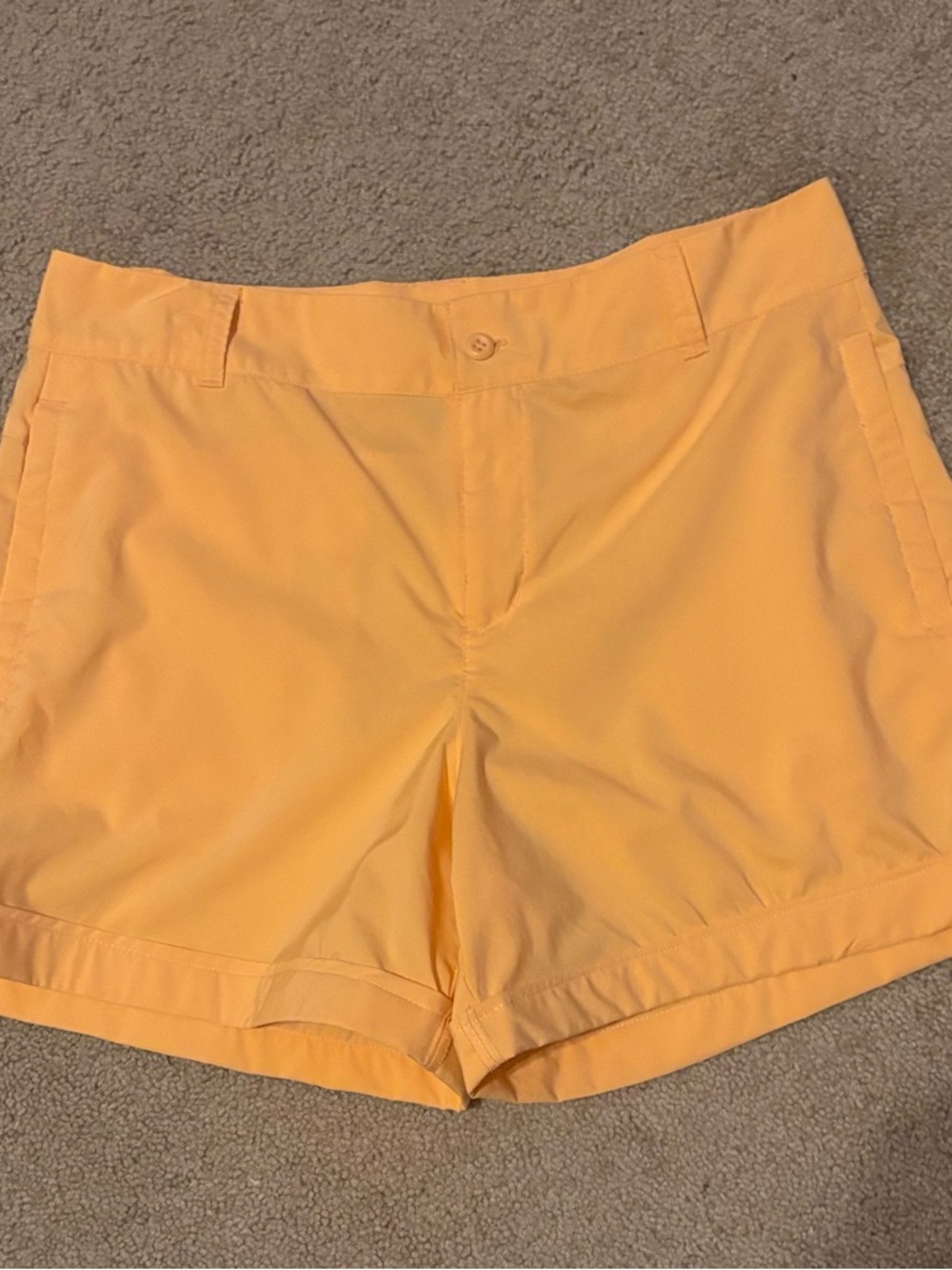 Columbia Women's Bright Orange High-Waist Shorts.  🍊